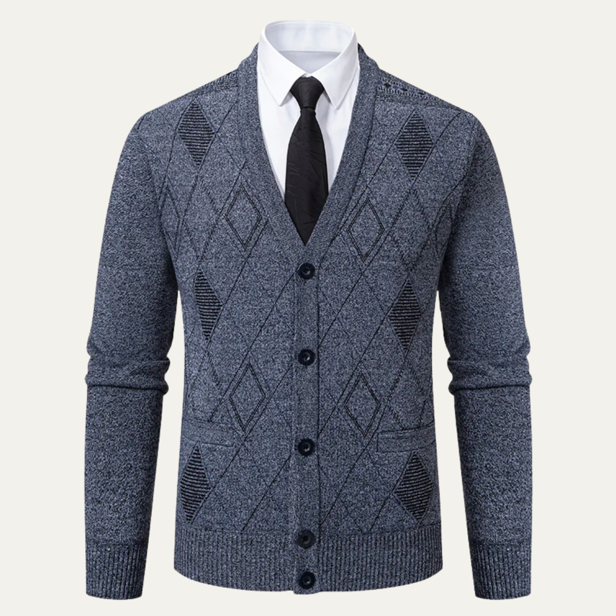 The Rosendale Men’s Trendy V Neck Button Knit Cardigan