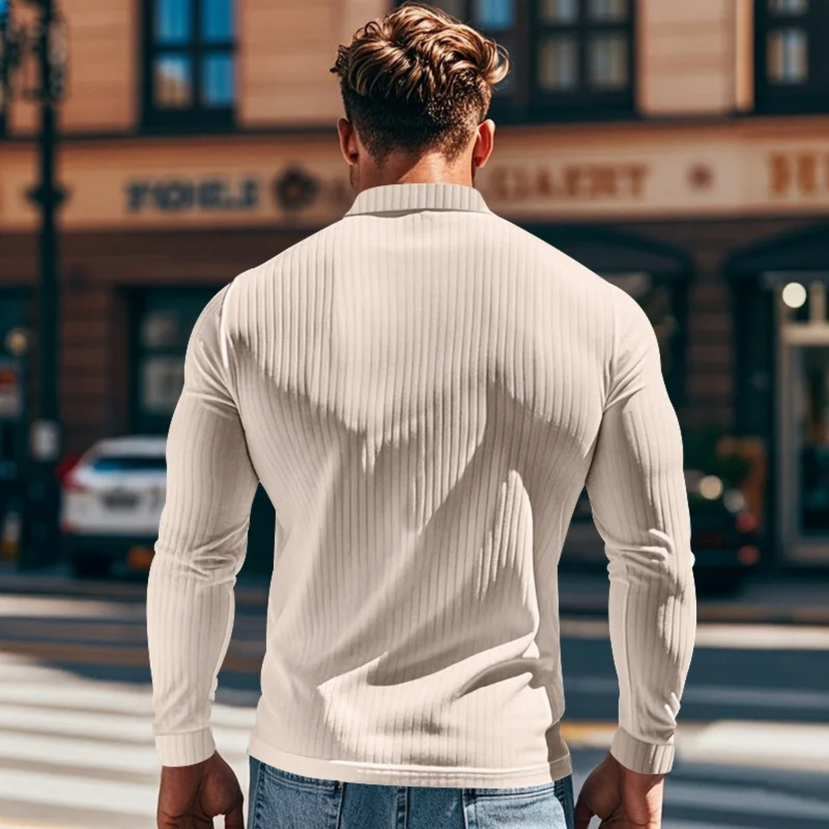 The Sorrento Men’s Ribbed Knitted Polo Shirt