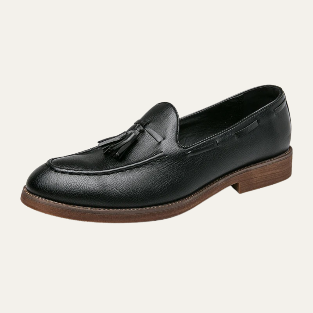 The Hawthorne Park Men’s Pointed Toe Tassel Faux Leather Slip On Loafers