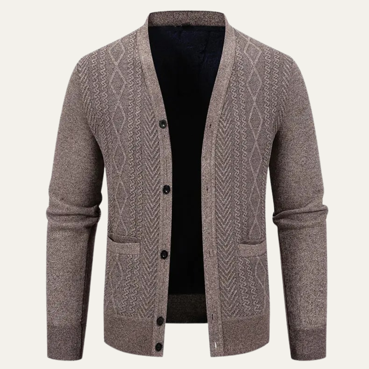 The Llangollen Men’s Button Up Casual Knit Cardigan with Pockets
