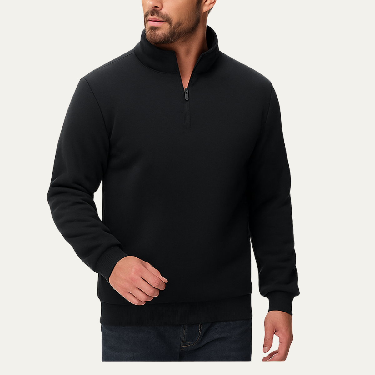 The Trebbiano Men’s Fleece Half Zip Turtleneck Sweater