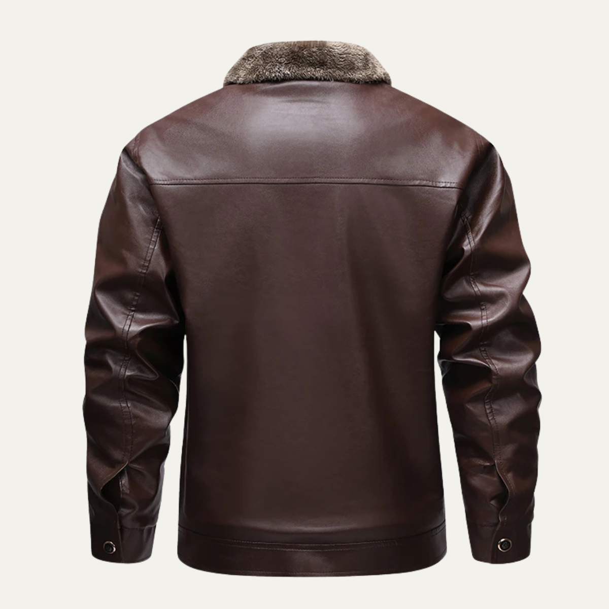 The Highcrest Men’s Winter Fleece Lined Faux Leather Biker Jacket