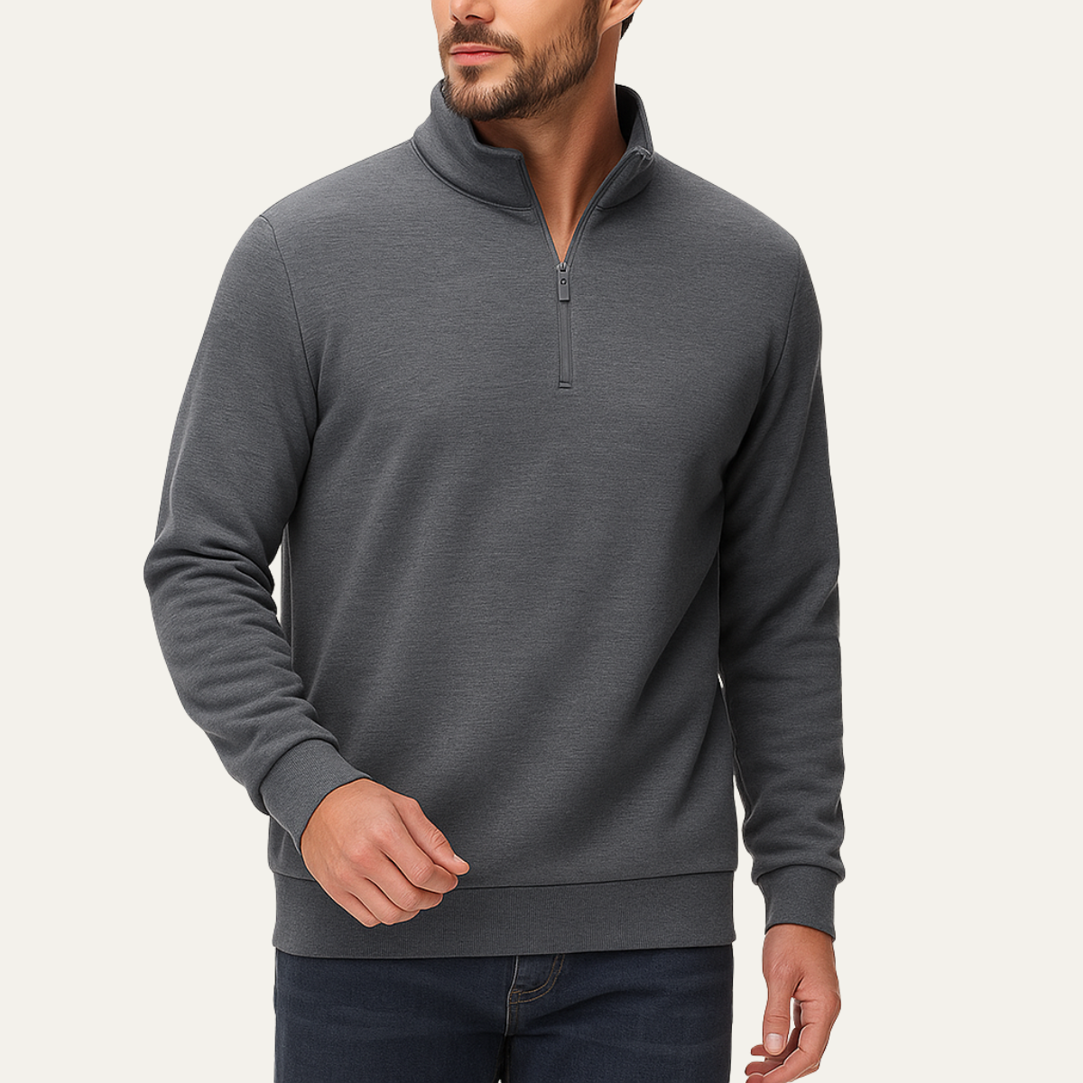 The Trebbiano Men’s Fleece Half Zip Turtleneck Sweater