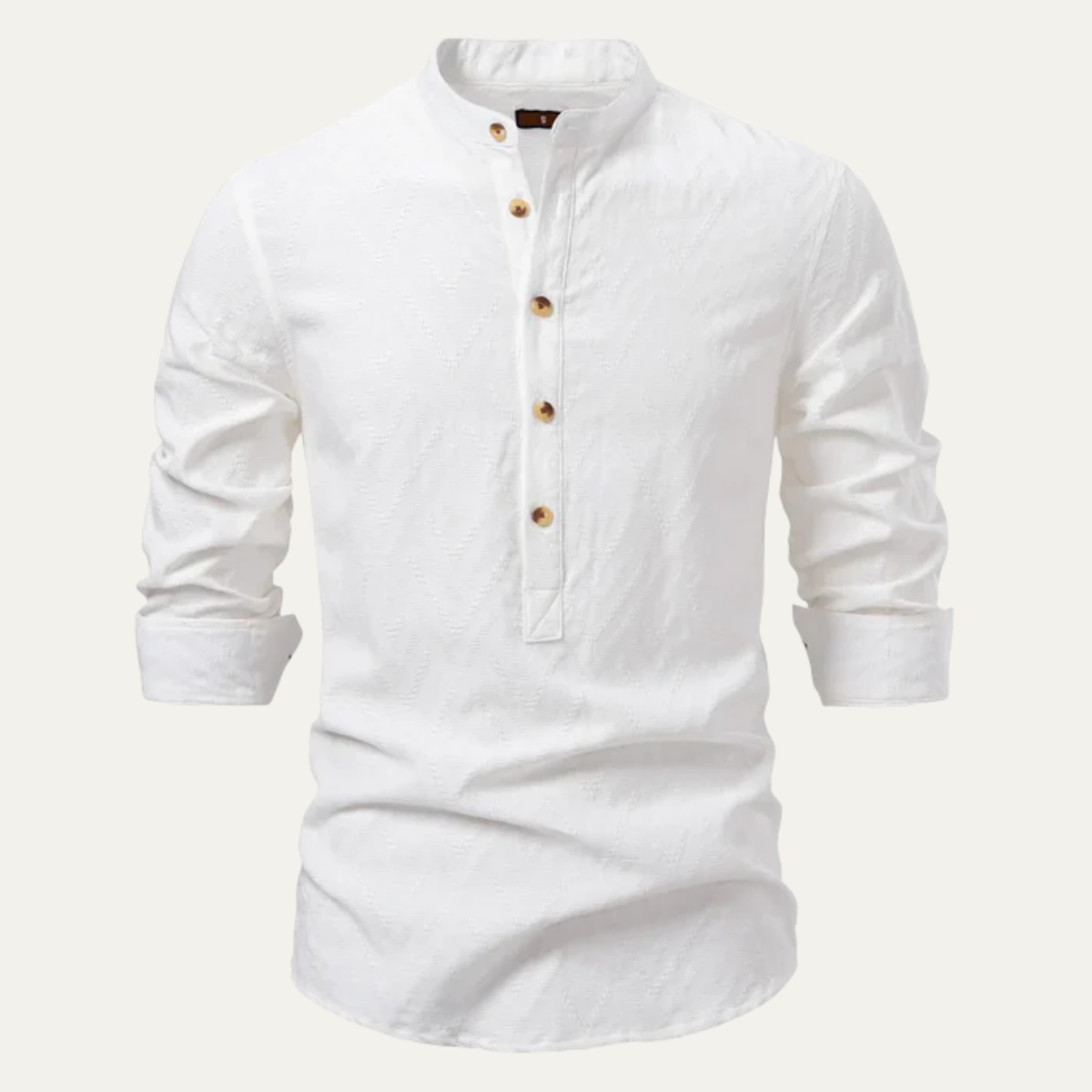 The Tarryton Men’s Lightweight Band Collar Placket Shirt