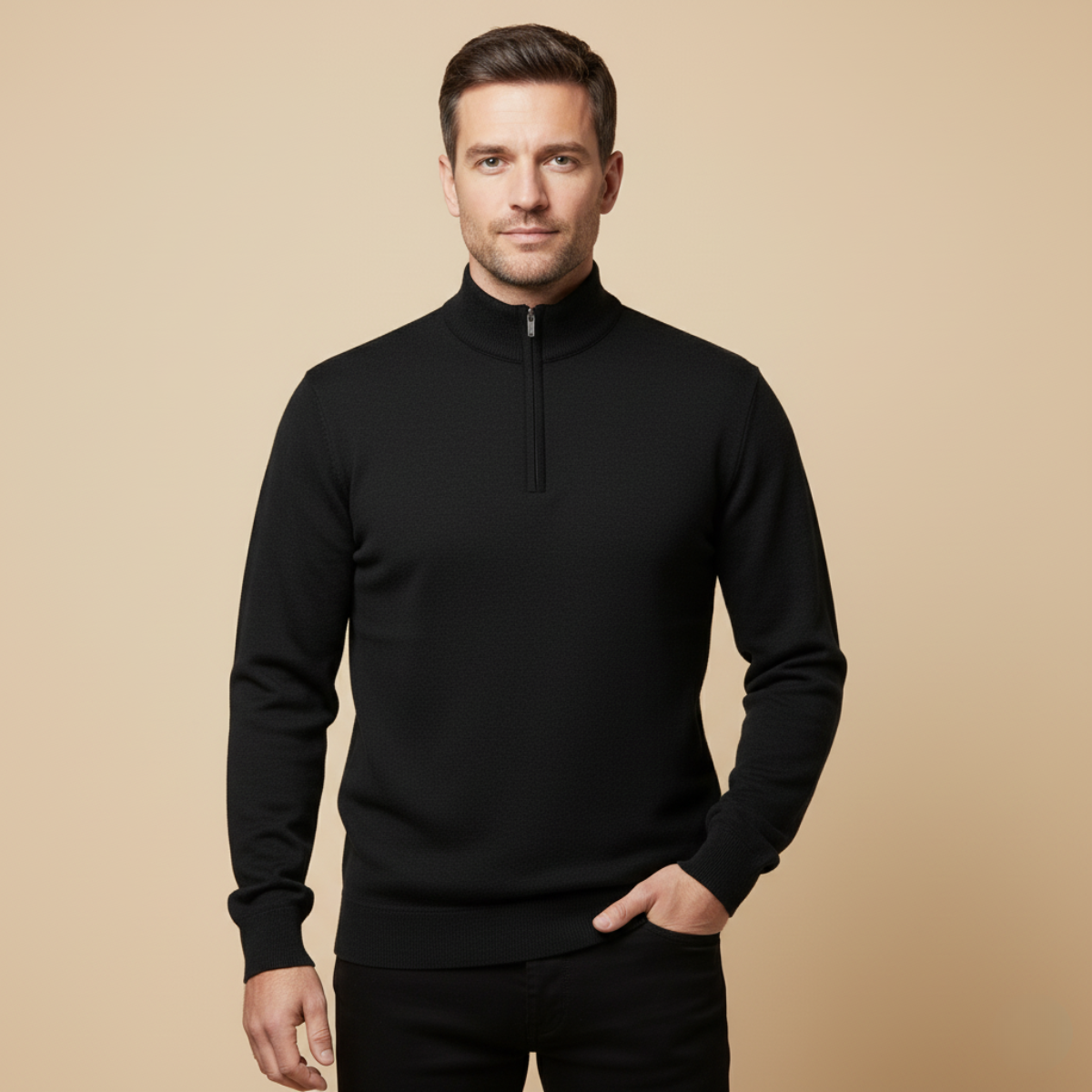 The Warwick Quarter Zip Sweater for Men