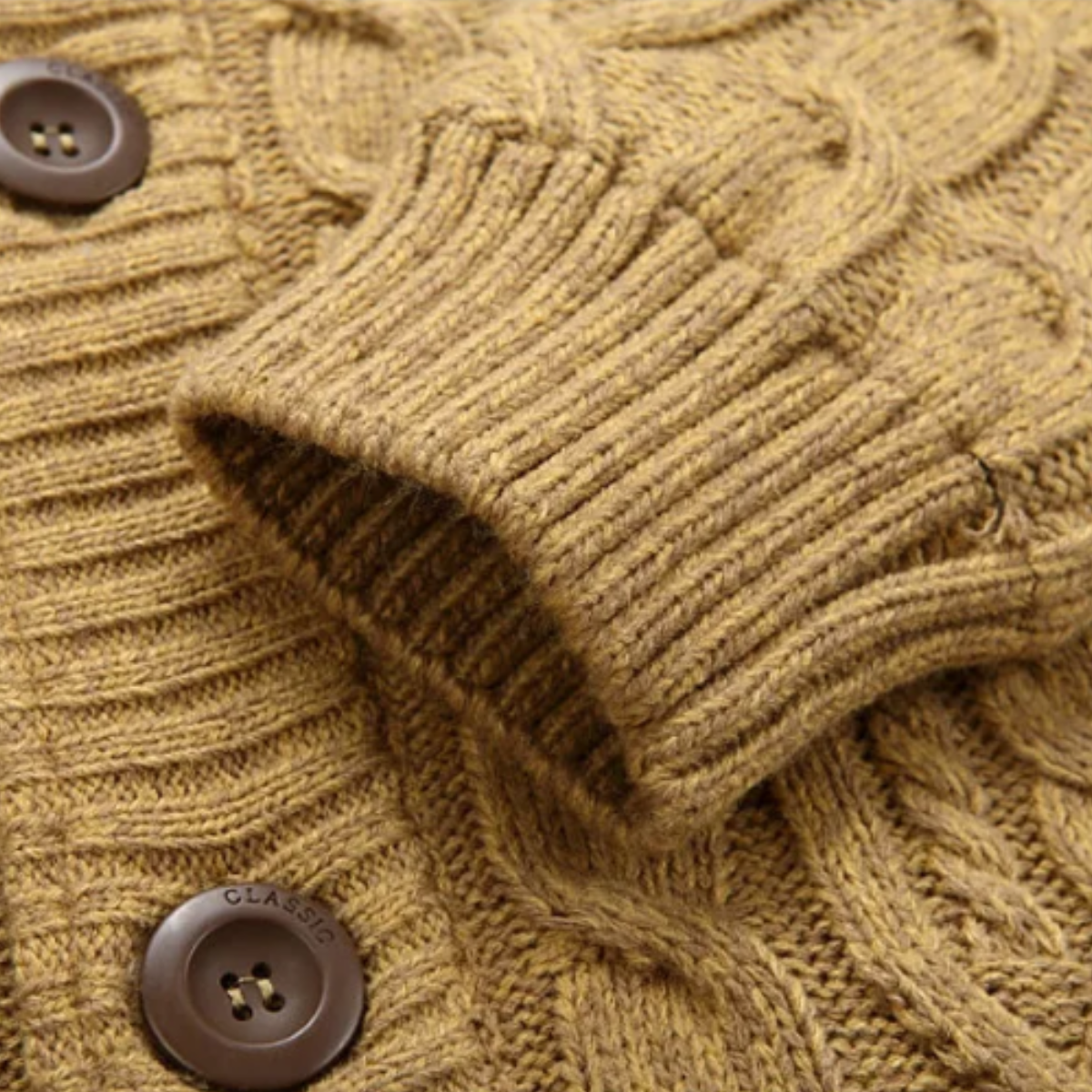 The Maplewood Men’s Winter Fleece Lined Wool Cardigan