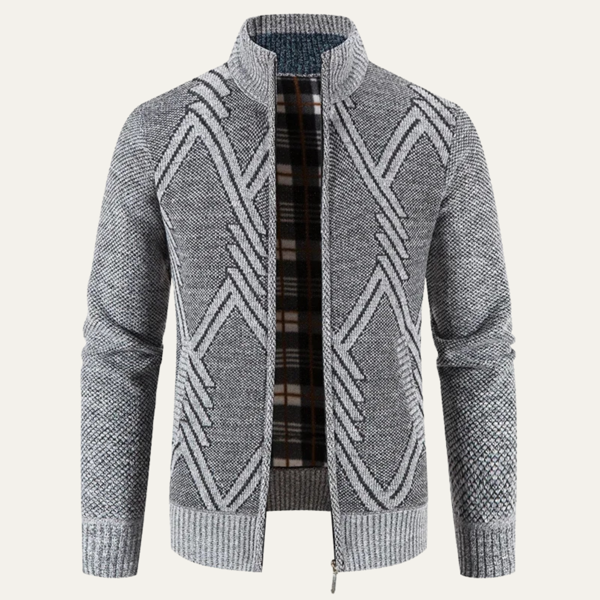 The Alford Men's Knitted Winter Zip Cardigan