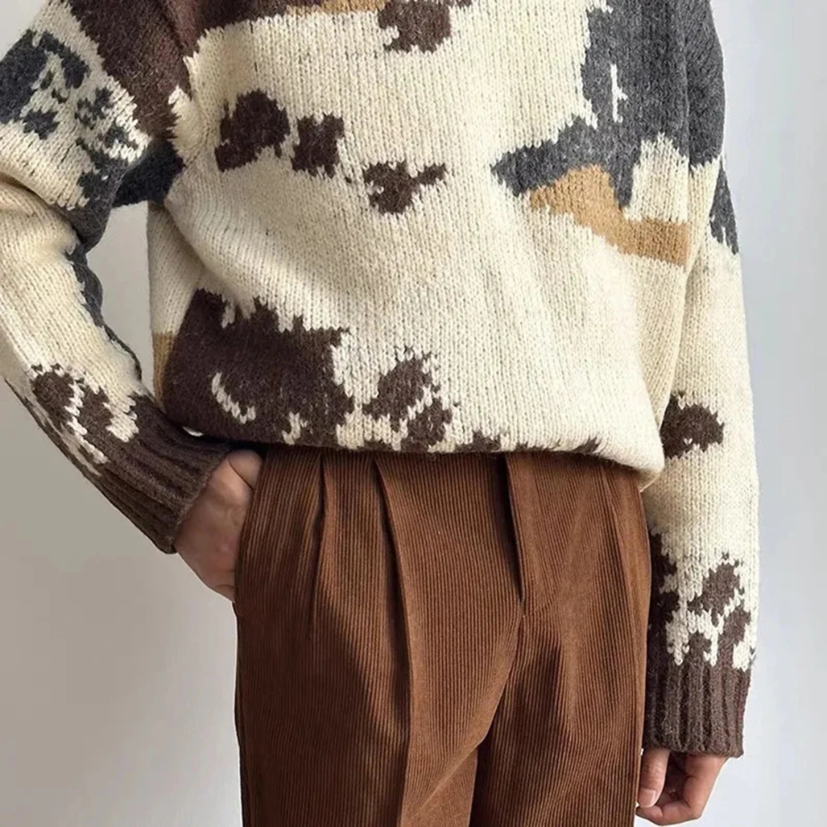 The Oakwood Men’s High Waisted Plated Corduroy Pants with Side Adjusters