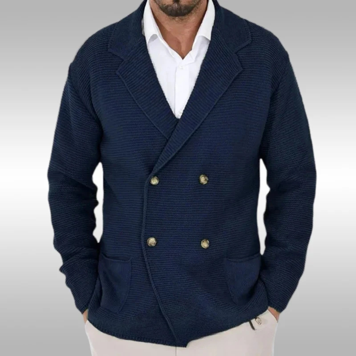 The Pisa Men’s Smart Casual Double Breasted Knit Cardigan