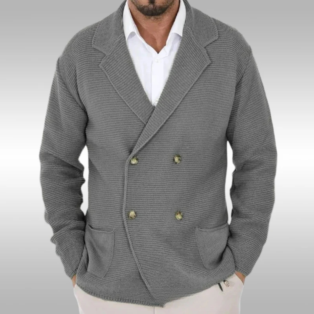 The Pisa Men’s Smart Casual Double Breasted Knit Cardigan