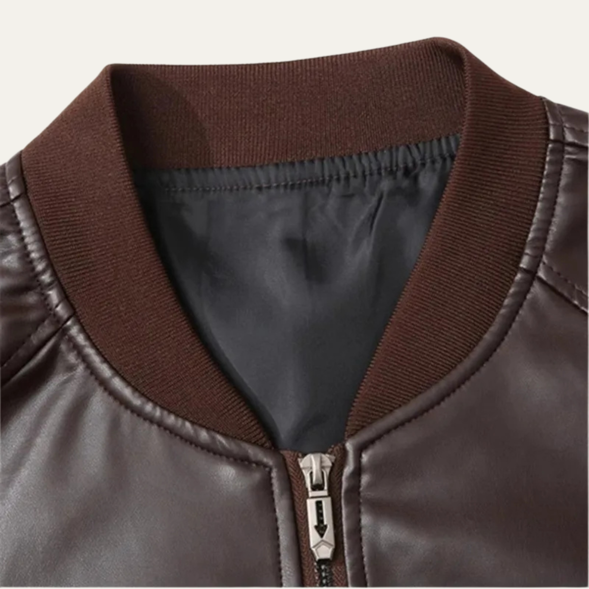 The Ashfield Park Men’s Casual Faux Leather Biker Jacket with Stand Collar