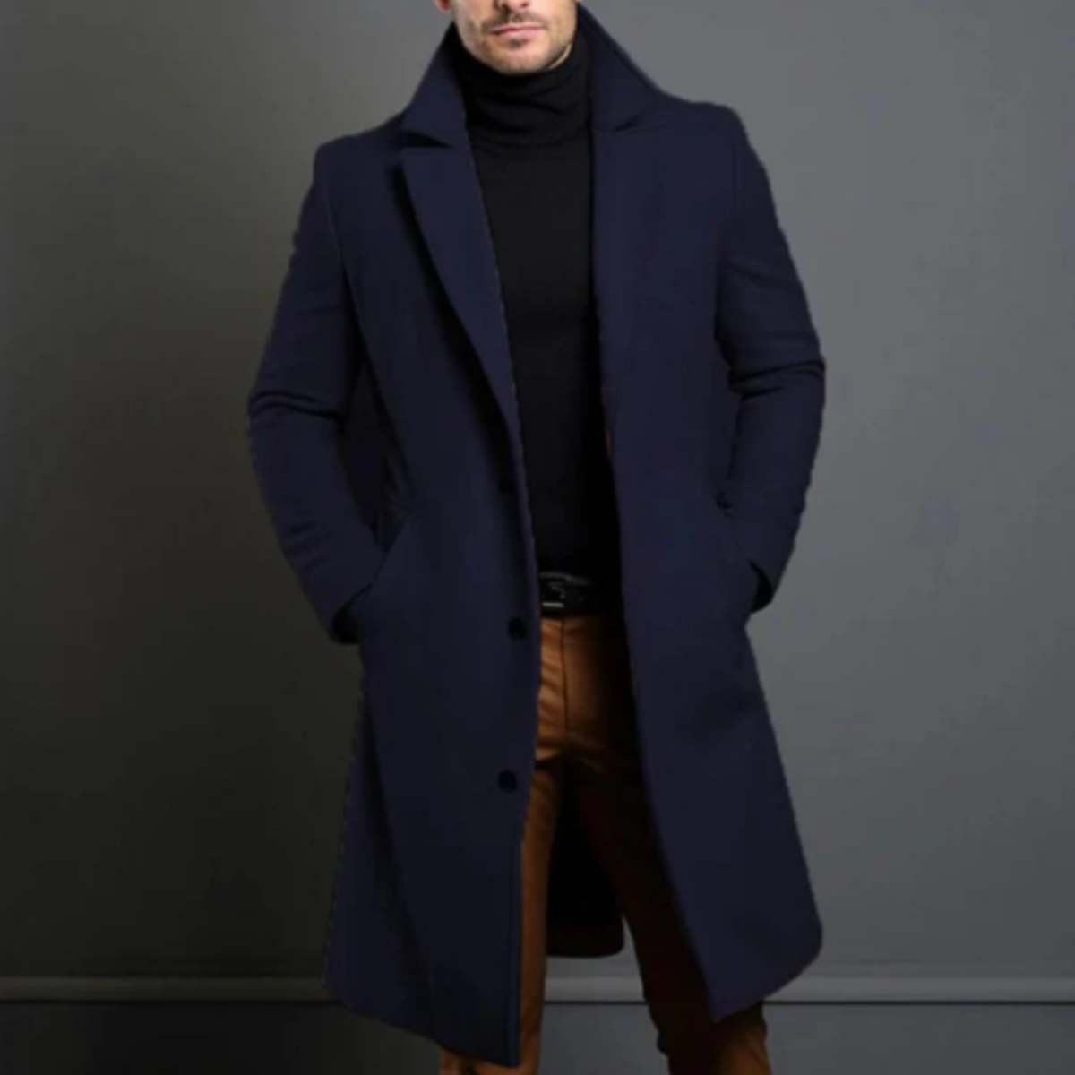 The Belmont Men’s Elegant Classic Wool Winter Overcoat