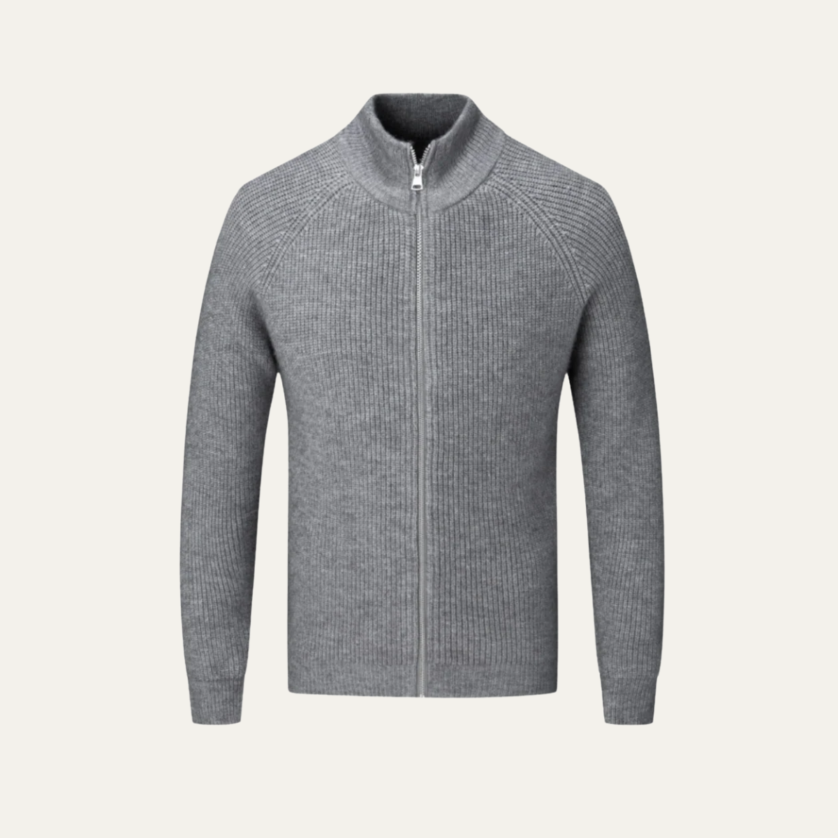 The Four Seasons Merino Wool Knitted Zip Cardigan Sweater for Men