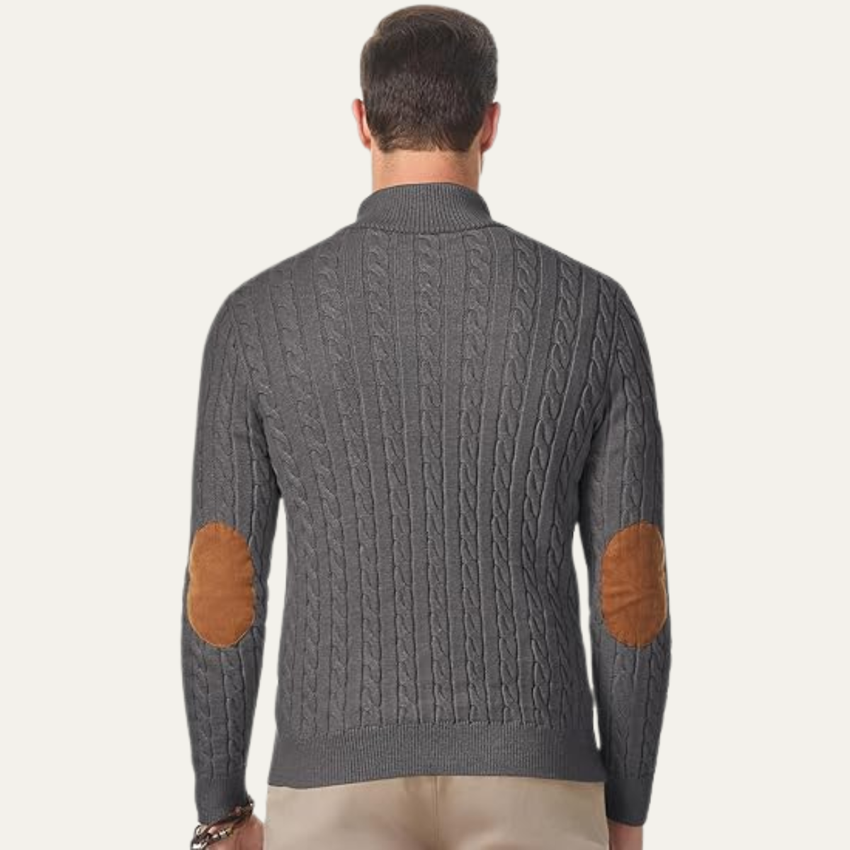 The Stamford Men's Cable Knit Collar Stand Sweater