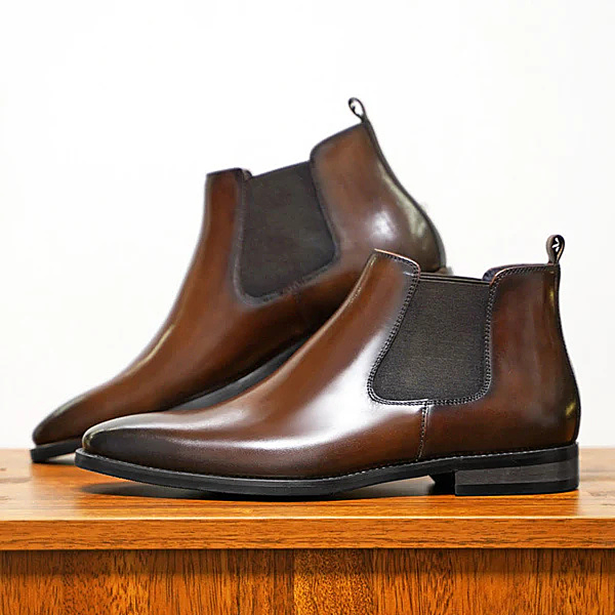 The Hawthorne Sleek Slip On Ankle Leather Dress Boots