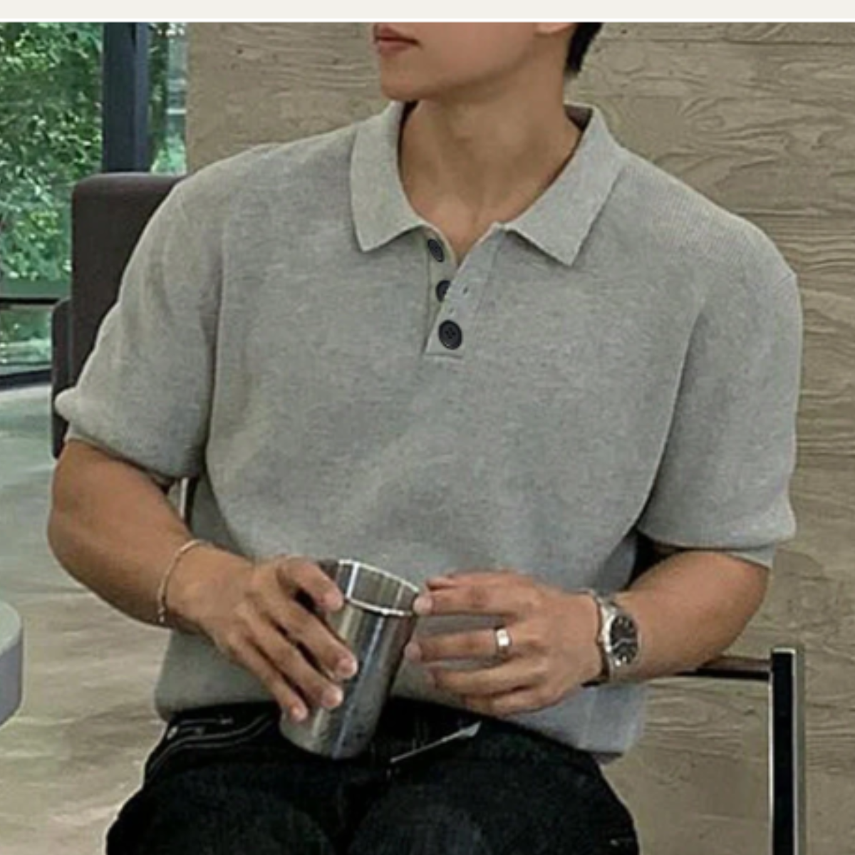 The Surry Hills Men’s Casual Solid Color Knitted Polo Shirt