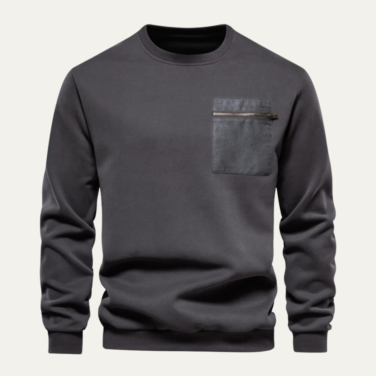 The Glasgow Men’s Casual Crew Neck Sweater with Chest Pocket