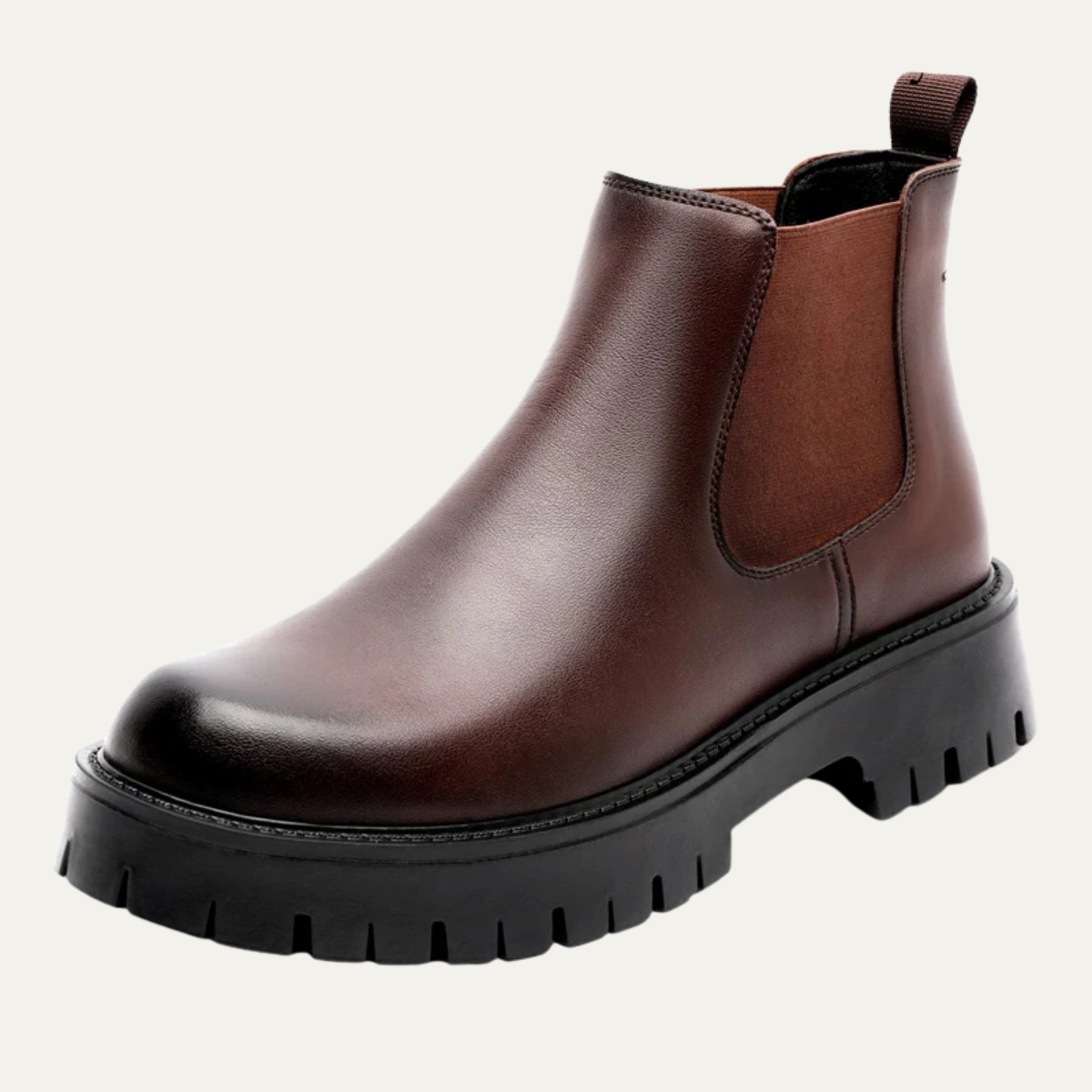 The Cagliari Men’s British Style Platform Leather Ankle Chelsea Boots