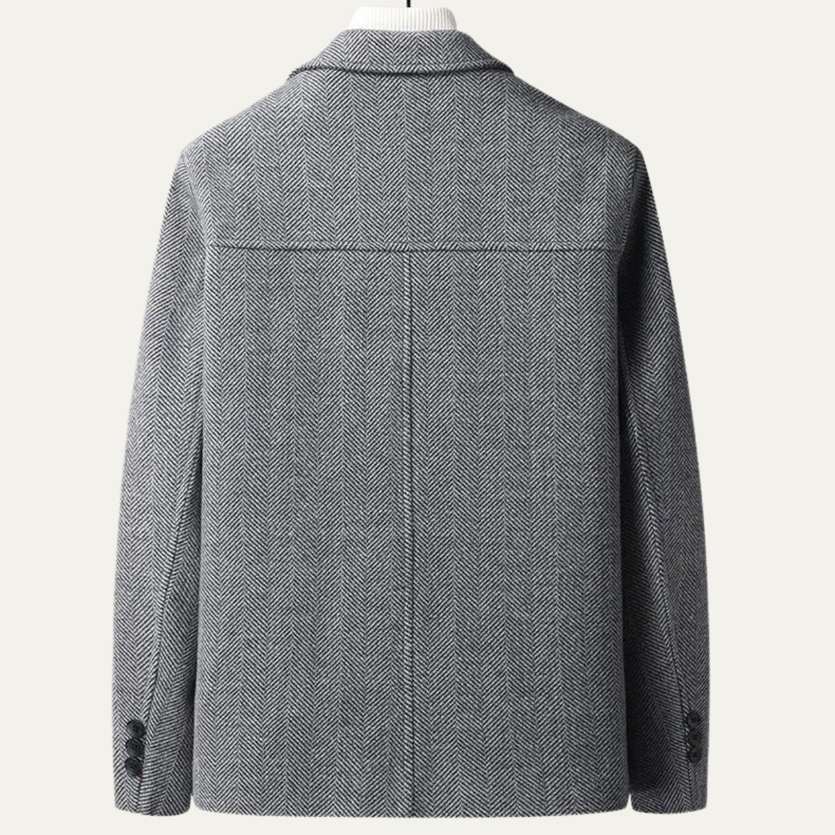 The Winslow Men’s Herringbone Jacket – Thick Warm Outerwear with Pockets