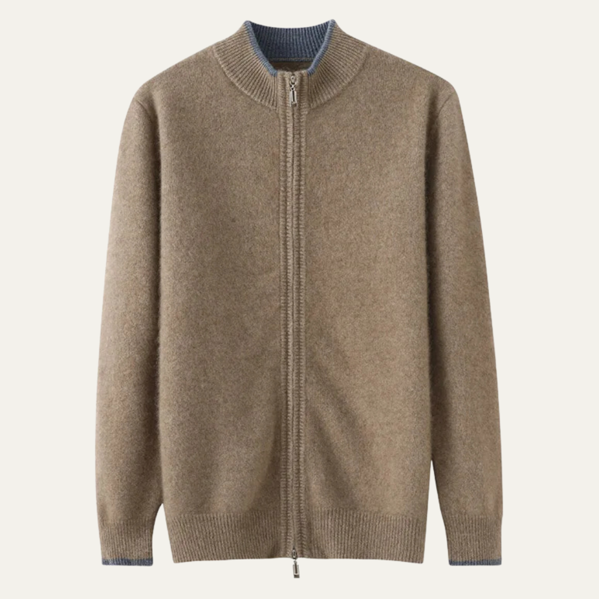 The Antibes Men’s Soft Warm Winter Cashmere Knit Zip Up Cardigan