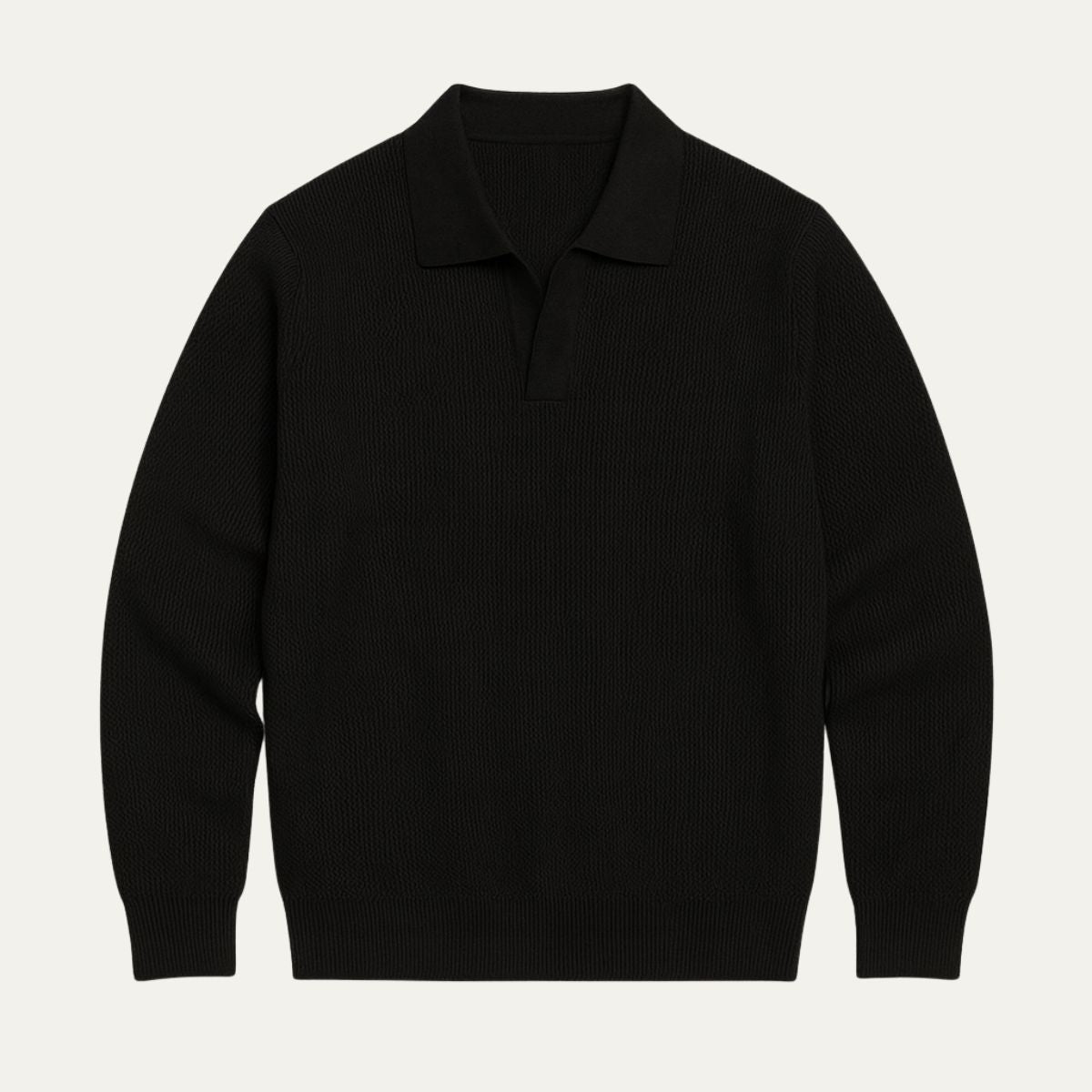 The Portofino Knitted Long Sleeve Polo Sweater for Men - Open Collar