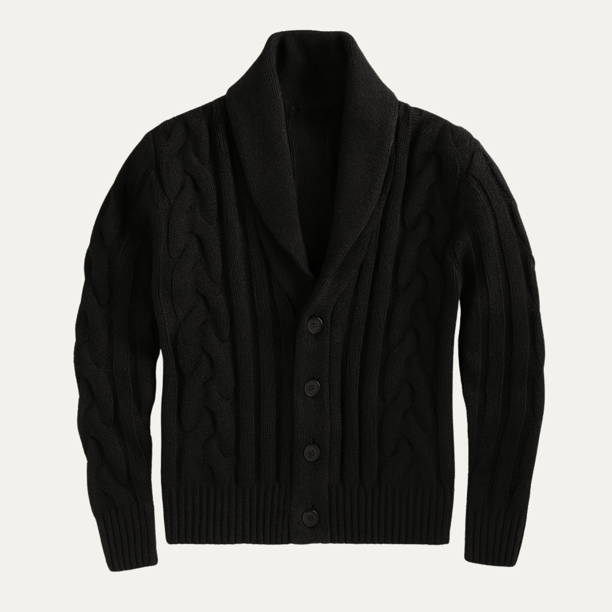The Florence Men’s Winter Button Up Cable Knit Shawl Collar Cardigan
