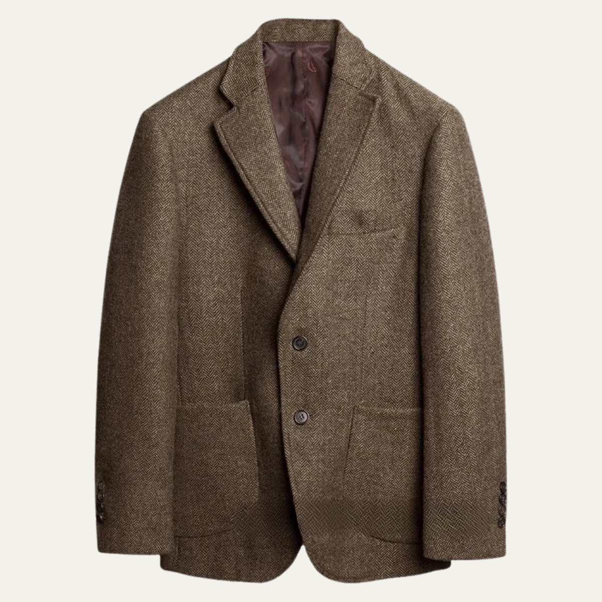 The Glencrest Men’s Single Breasted Herringbone Wool Tweed Blazer