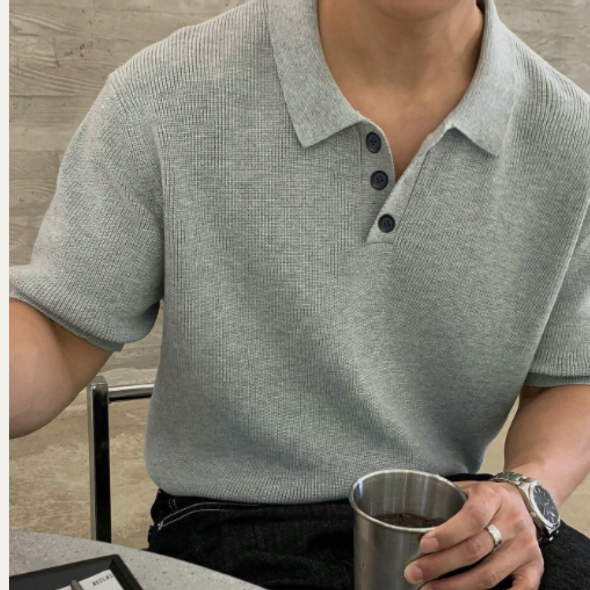 The Surry Hills Men’s Casual Solid Color Knitted Polo Shirt