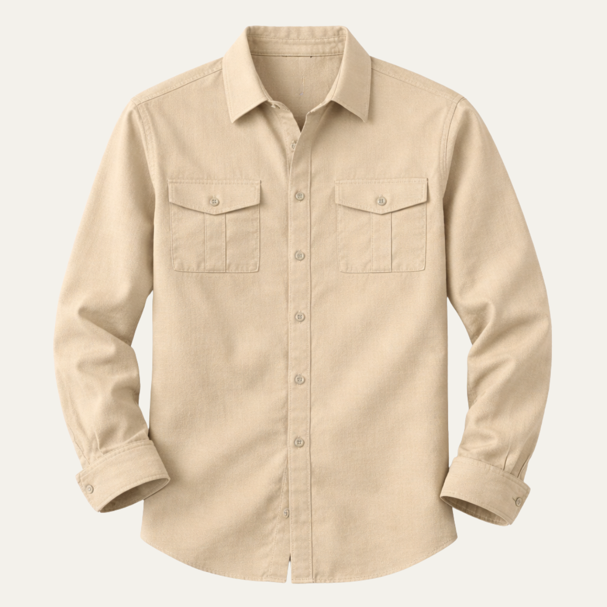 The Riccione Men’s Cotton Linen Double Pocket Button Up Cargo Shirt