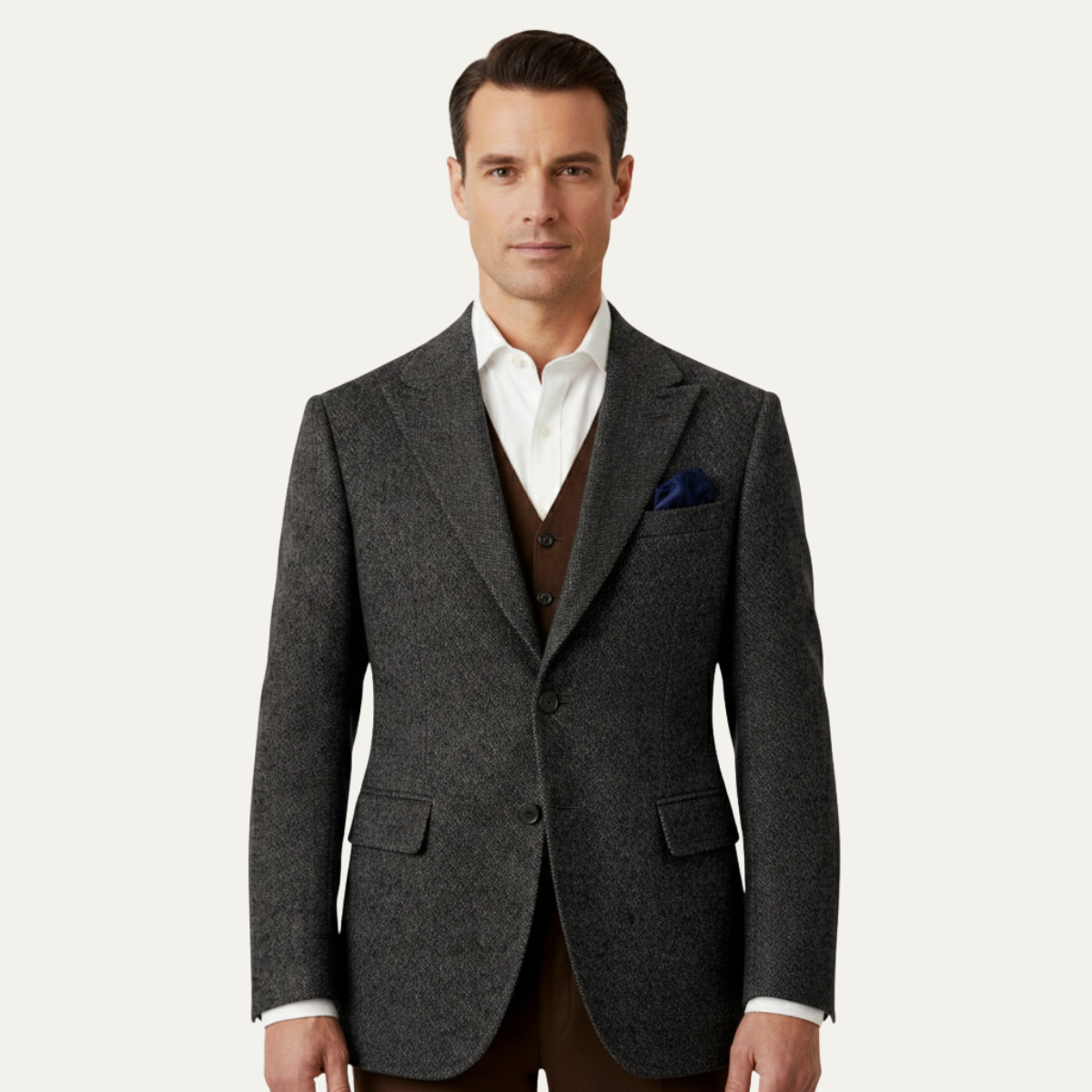The Corsica Men’s Single Breasted Business Tweed Blazer Jacket