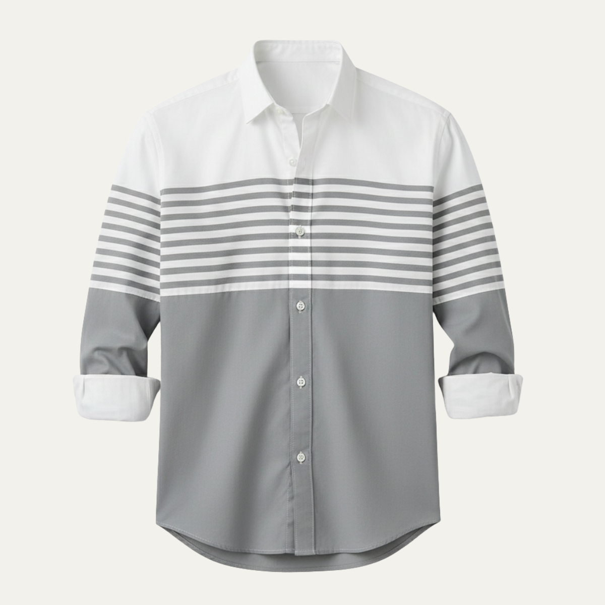 The Stonebrook Men’s Modern Color Block Striped Business Shirt