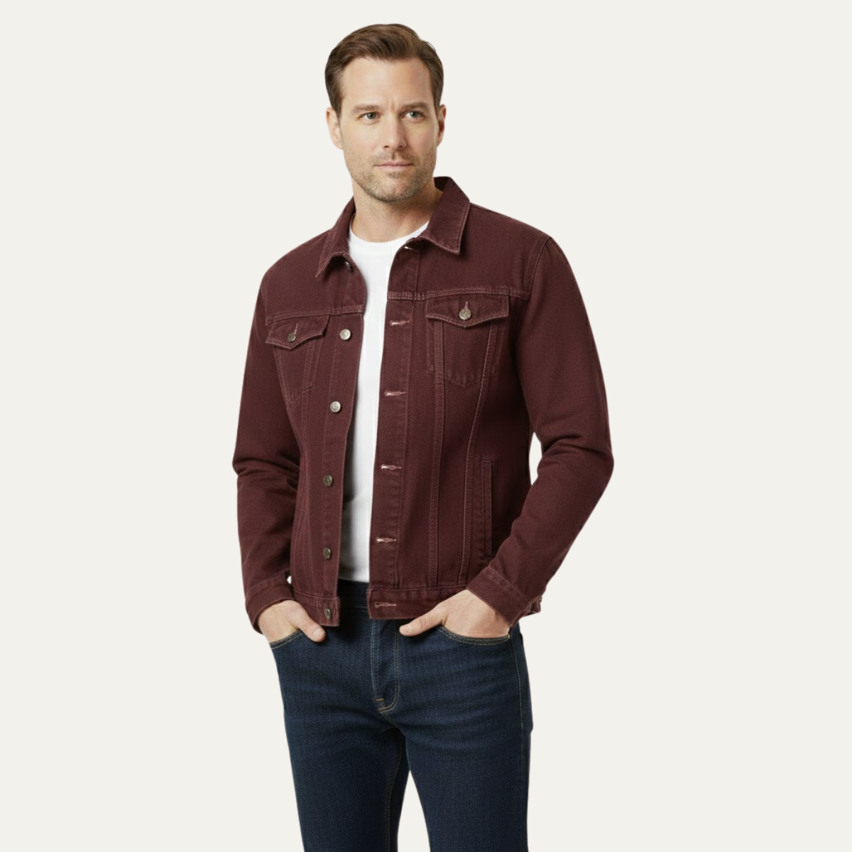 The Woodhurst Men’s Casual Vintage Slim Fit Denim Jacket