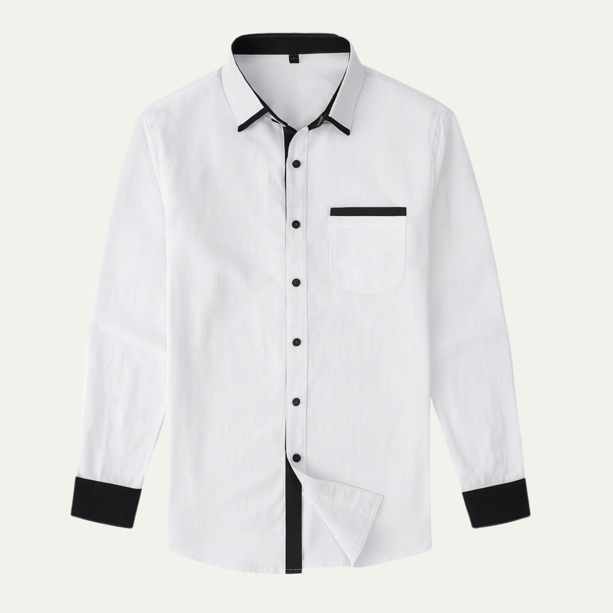 The Vercelli Men’s Casual Contrast Trim Button Up Shirt