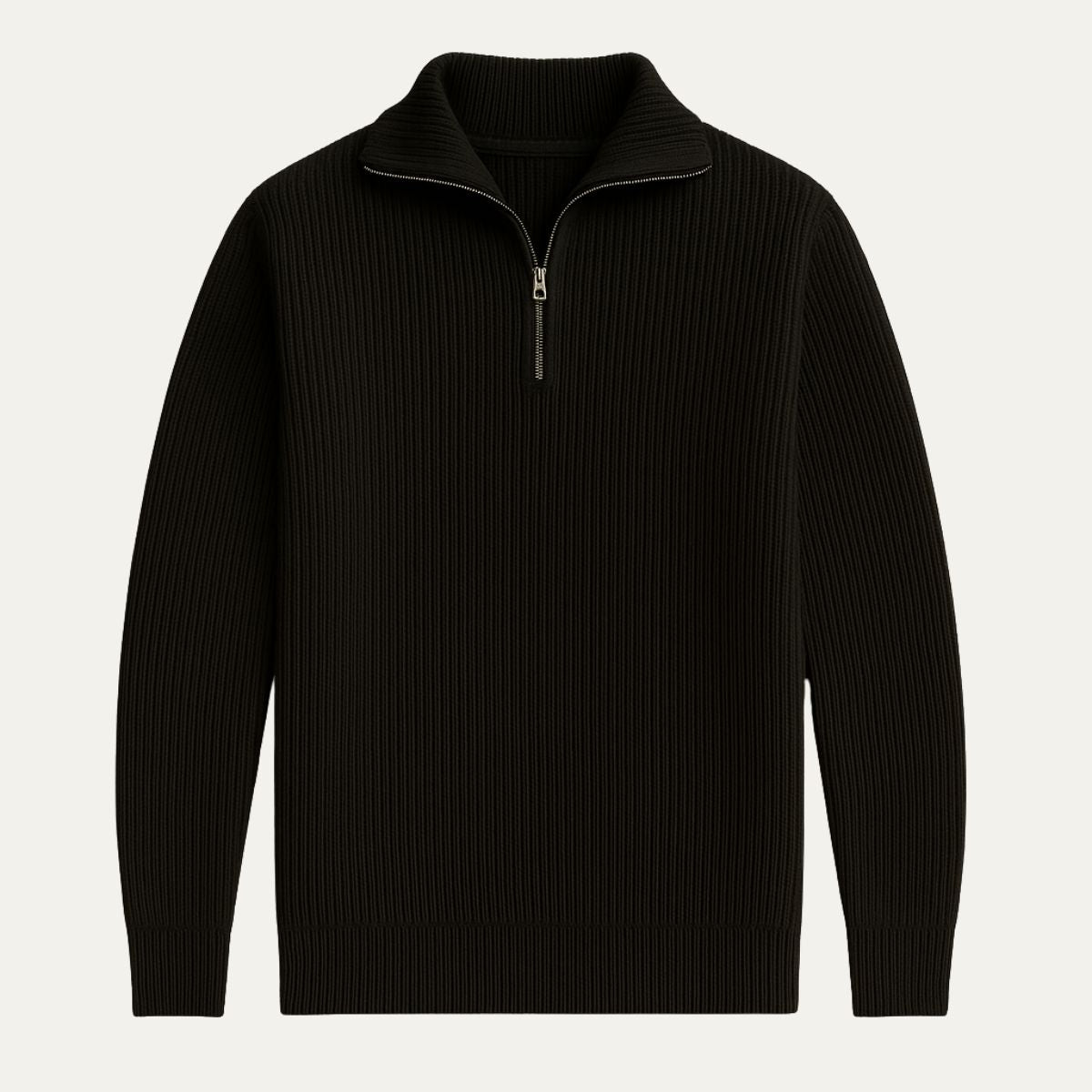 The Merino Knitted Quarter Zip Sweater