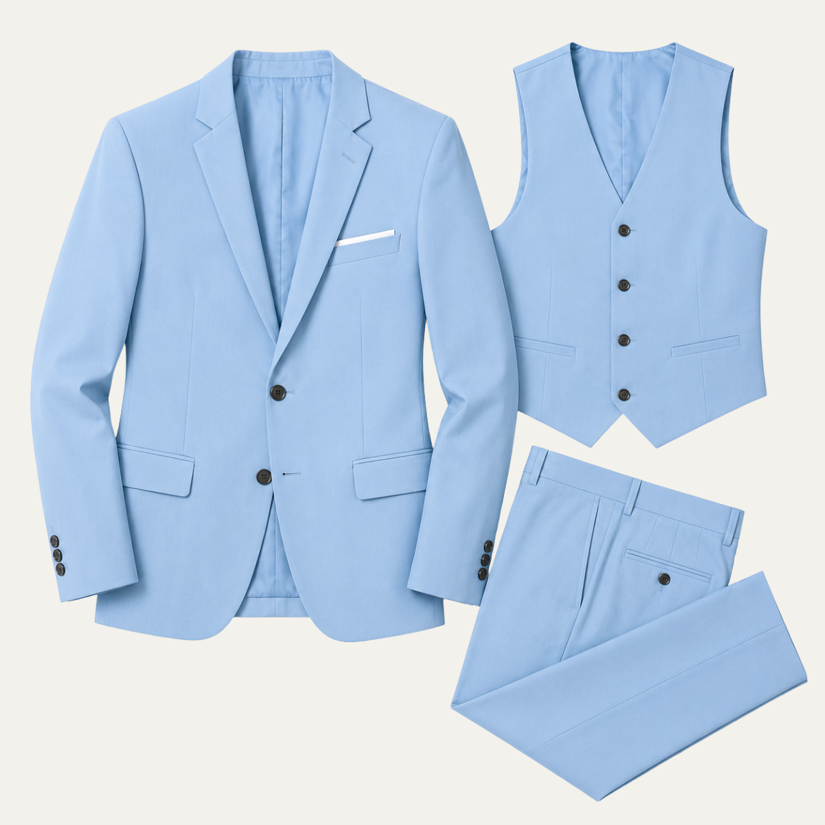 The Windermere Men’s Elegant 3 Piece Slim Fit Business Suit Set