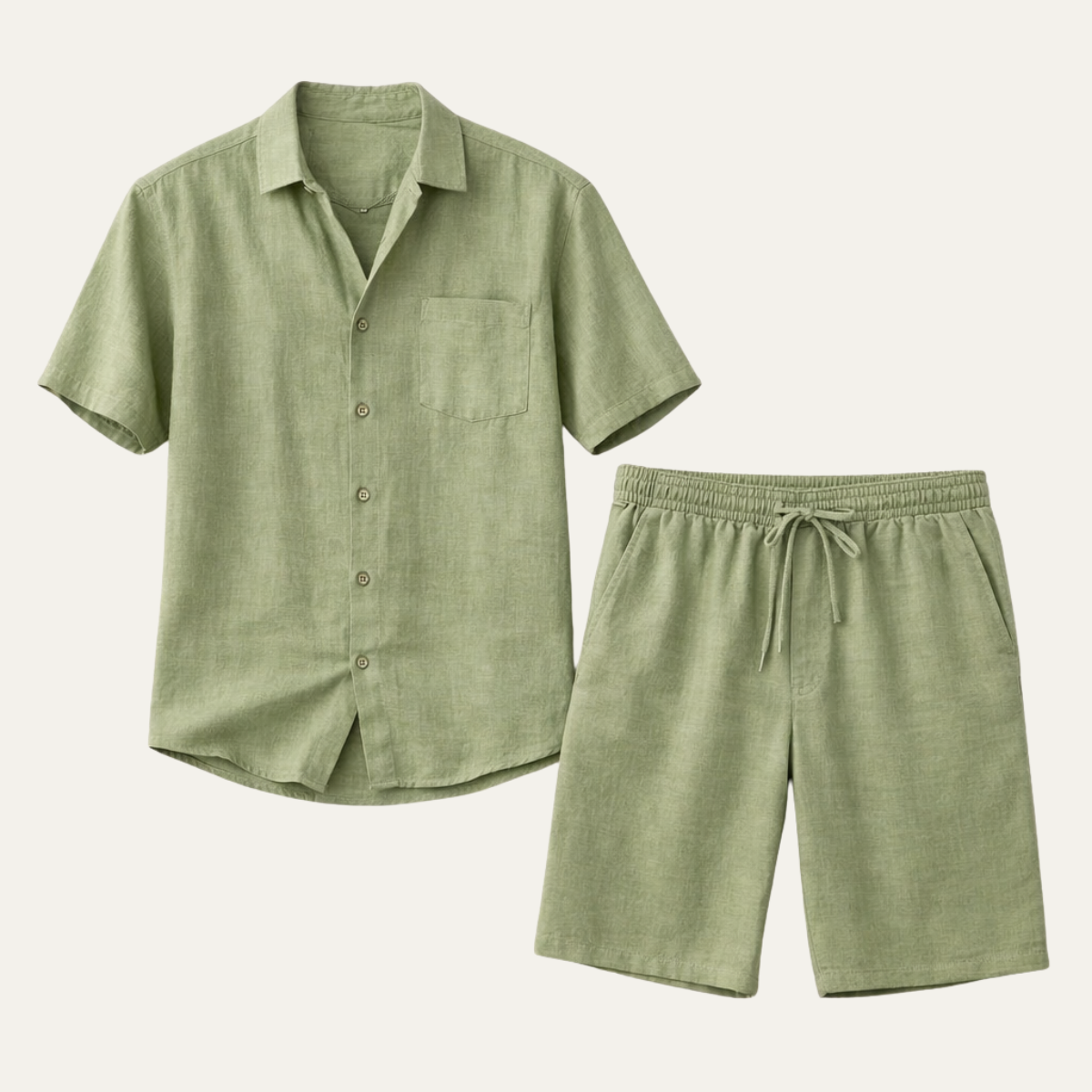 The Glenhill Men’s Lightweight Summer Linen Set –Shirt & Shorts