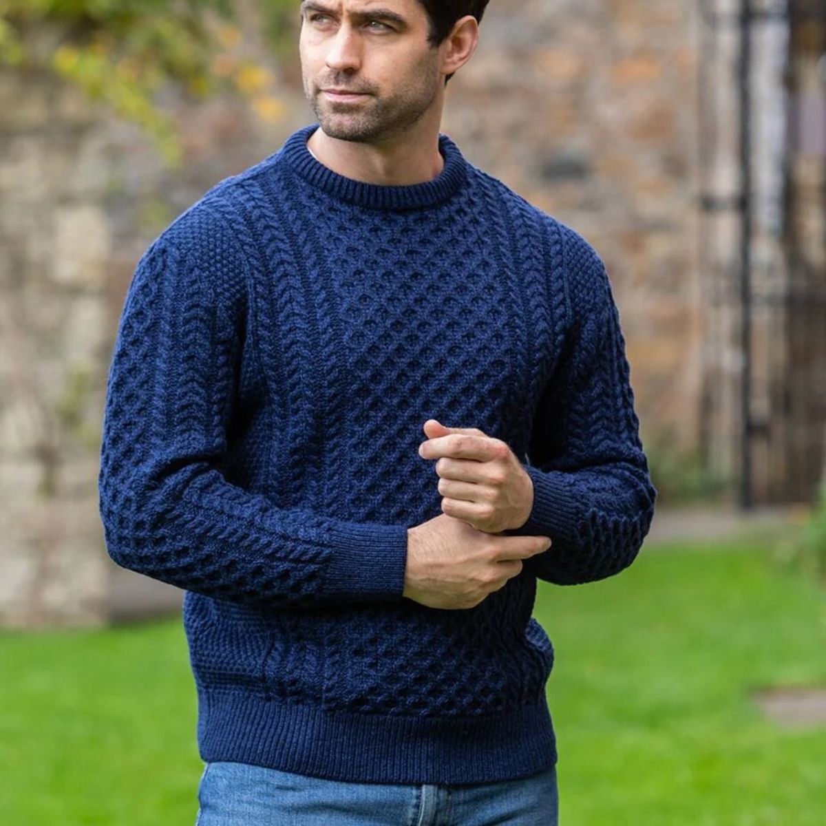 The Donegal Cable Knit Crew Neck Sweater for Men