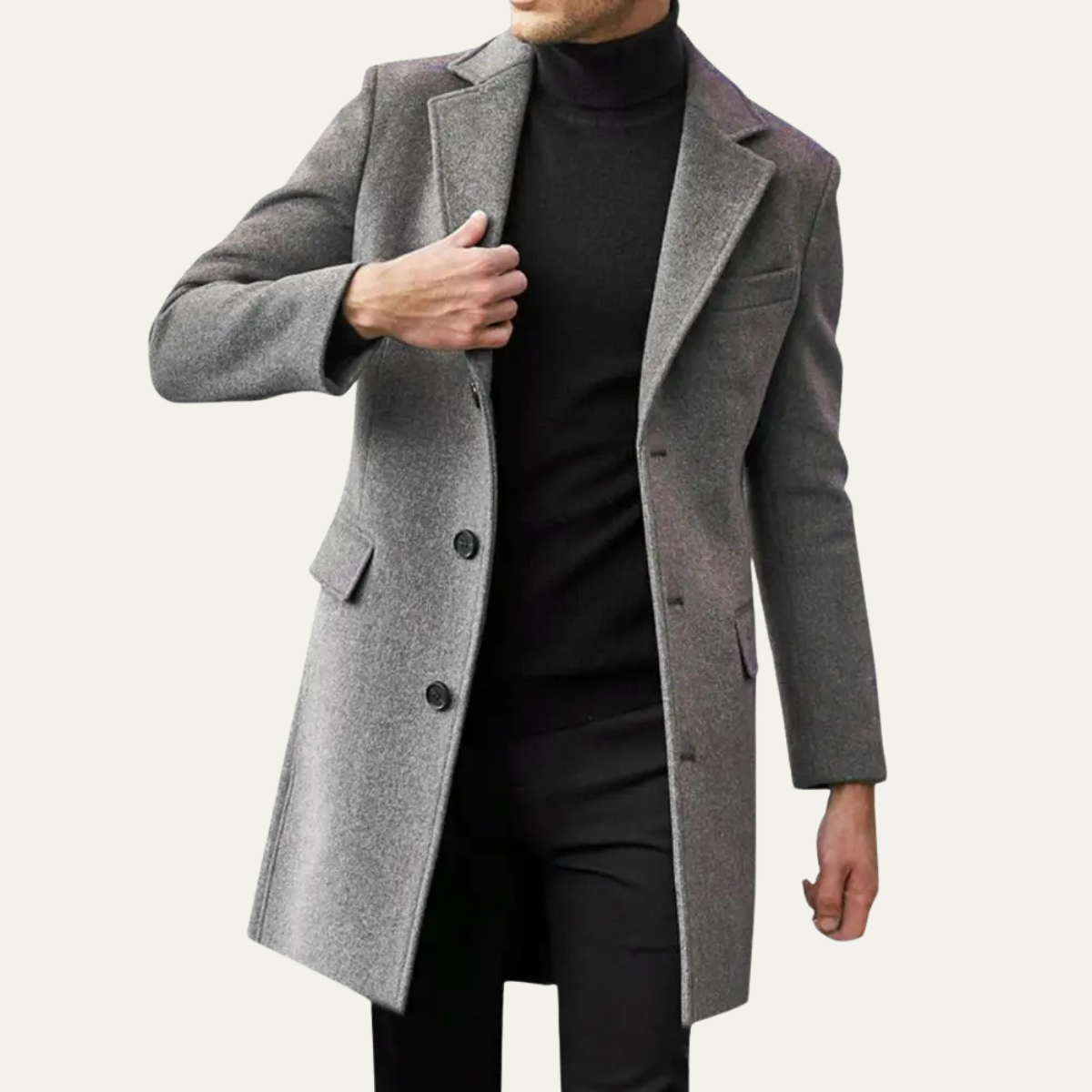 The Ravenswood Men's Single Breasted Wool Blend Overcoat