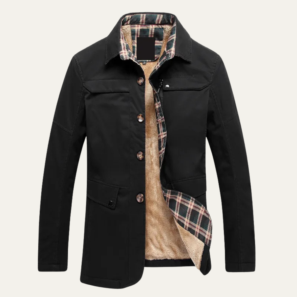 The Bayside Men’s Fleece Lined Jacket with Warm Plaid Lining