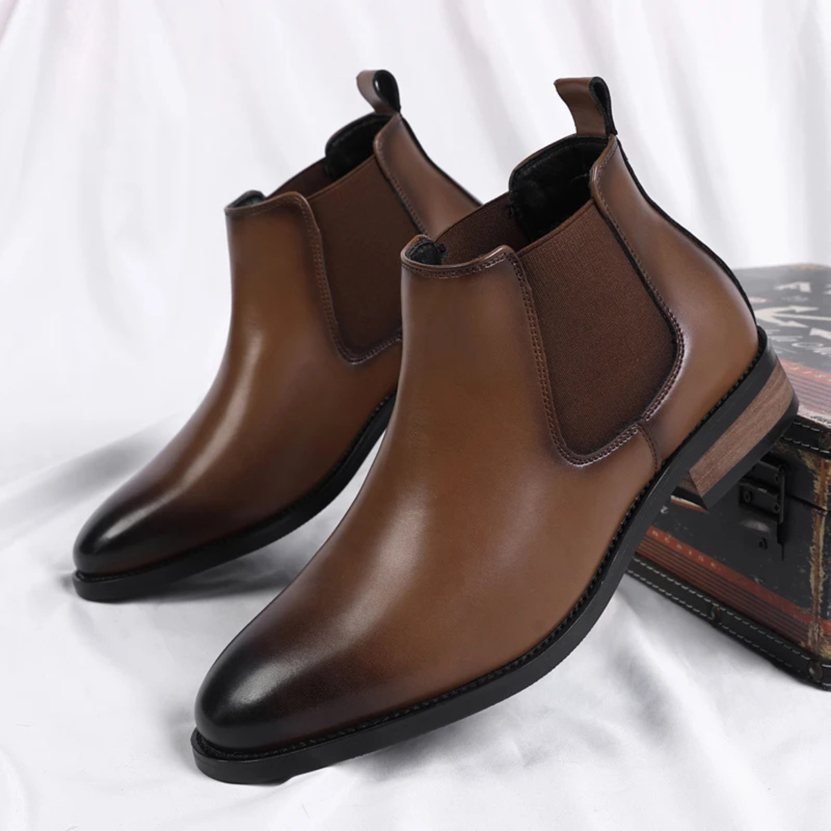 The Treviso Men’s Smart Leather Ankle Chelsea Boots