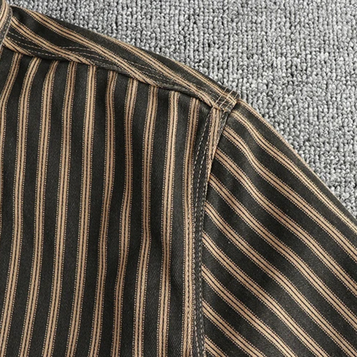 The Stratford Hill Men’s Retro Casual Button Up Striped Shirt