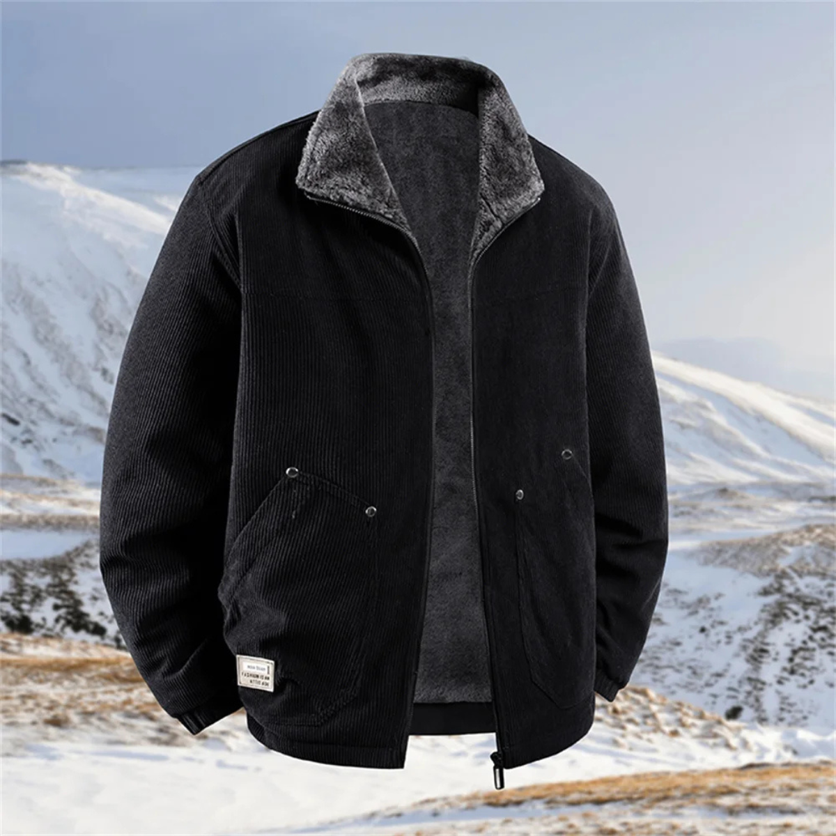 The Crosswood Men’s Corduroy Fleece Winter Zip Jacket