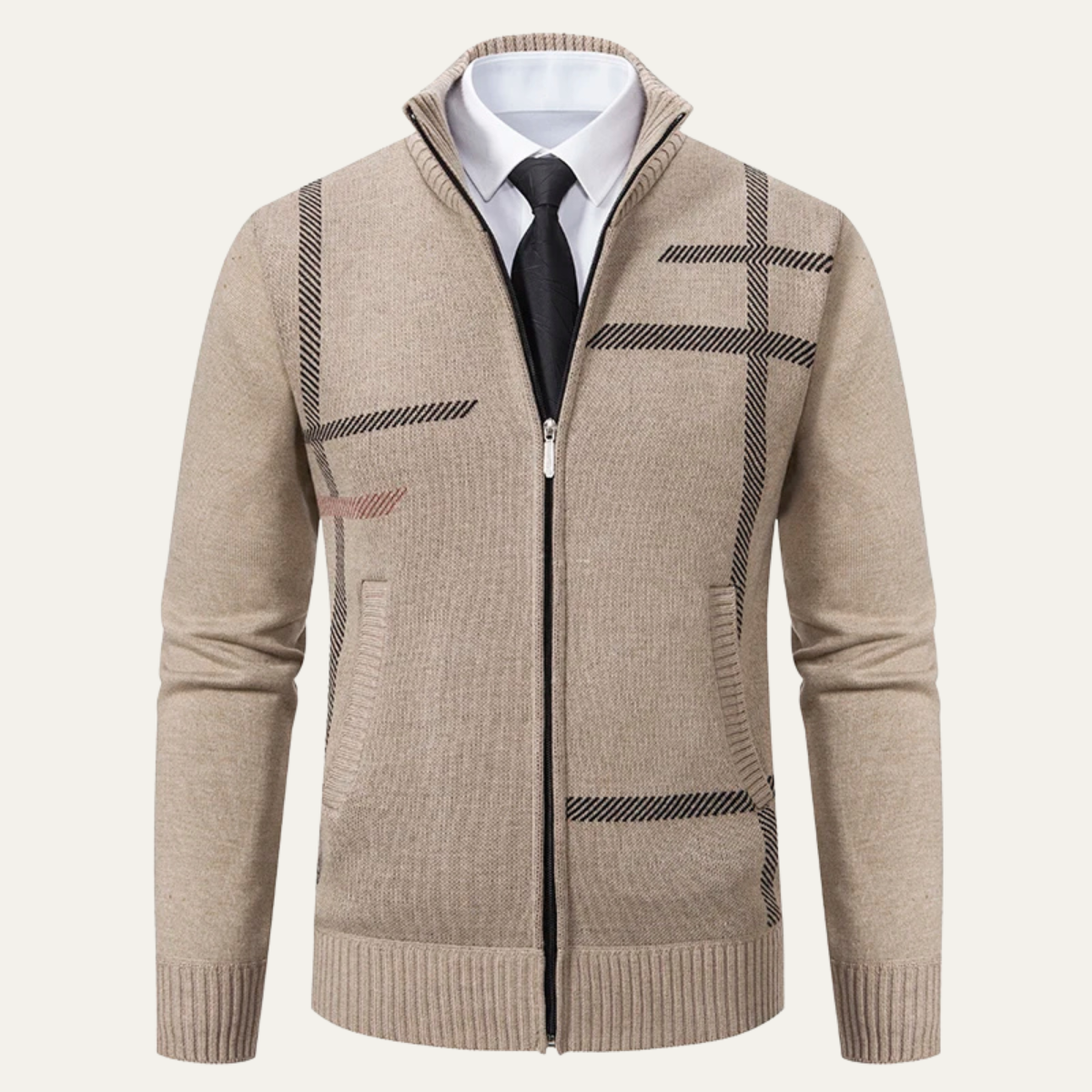 The Ashglen Men's Full Zip Knit Cardigan