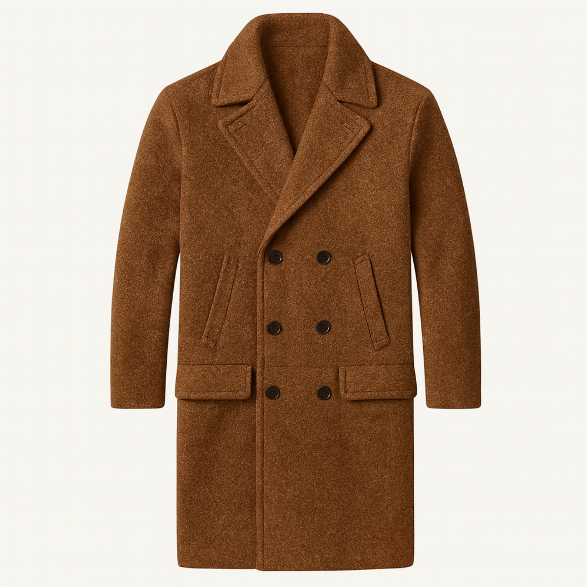 The Ancona Men’s Double Breasted Wool Trench Coat with Pockets