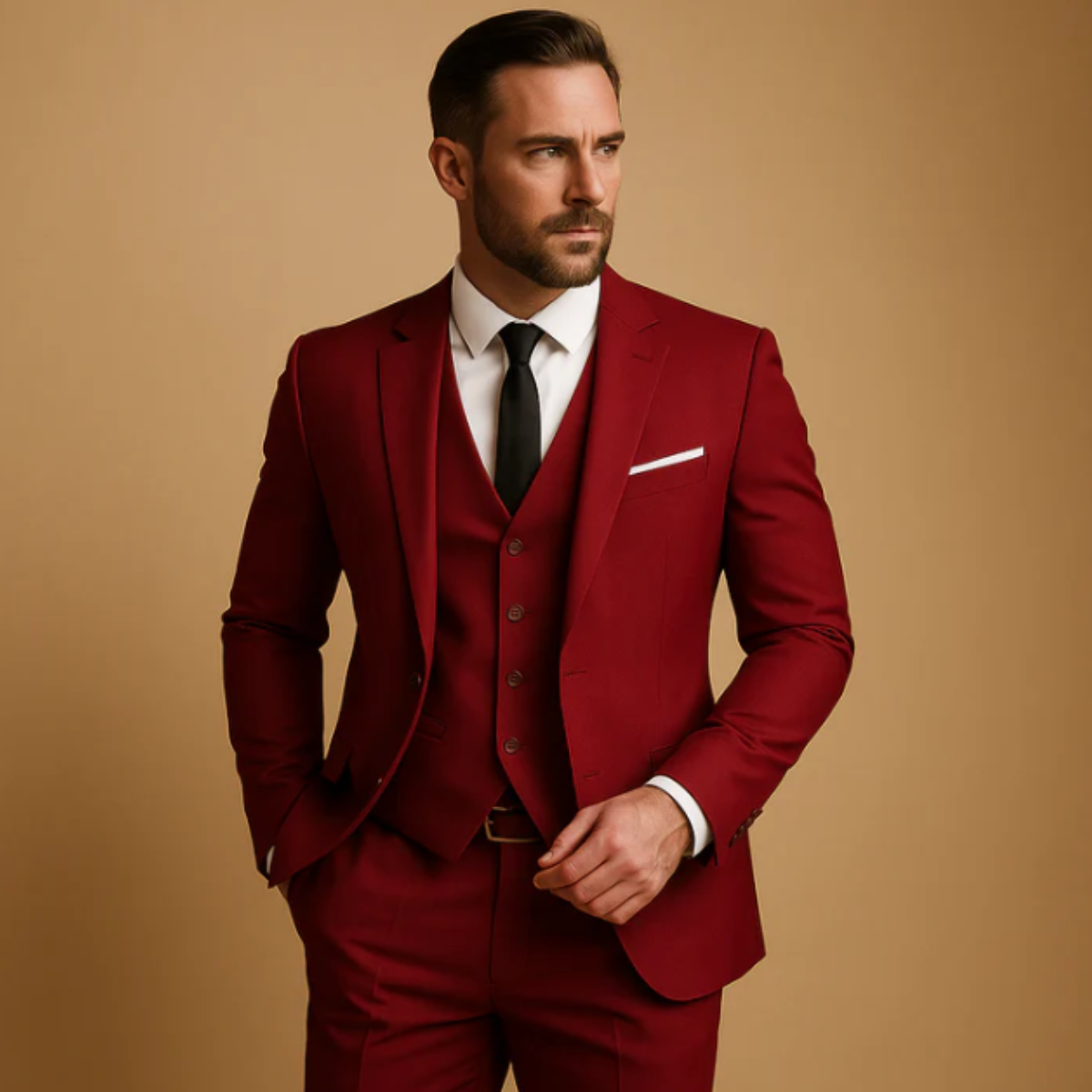 The Bristol Men’s 3 Piece Slim Fit Suit – Blazer, Waistcoat & Trousers