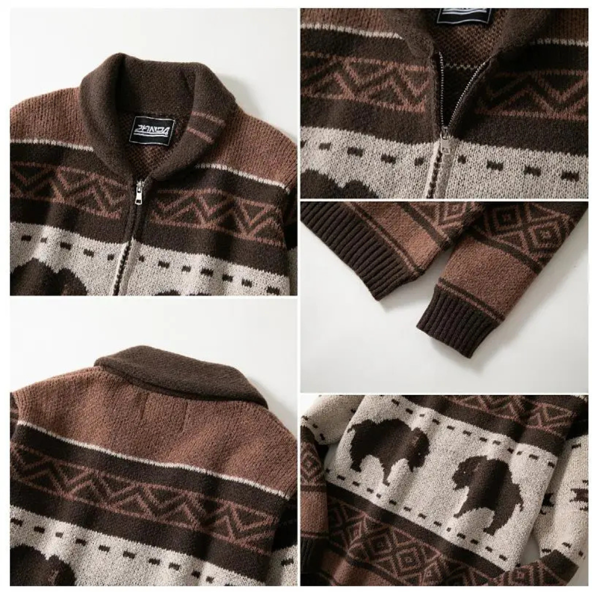The St Andrews Men's Retro Buffalo Print Winter Cardigan