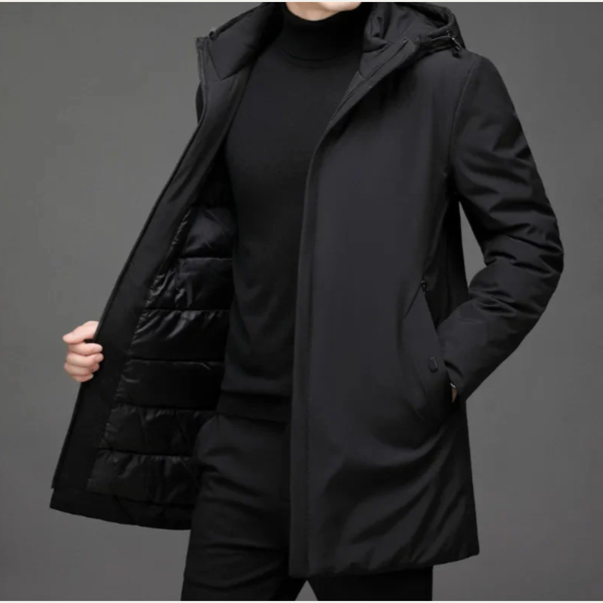 The Mountclair Men’s Modern Fit Warm Hooded Jacket