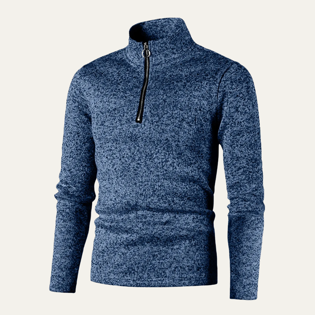 The Fuerteventura Solid Color Turtleneck Zip Up Winter Thick Pullover