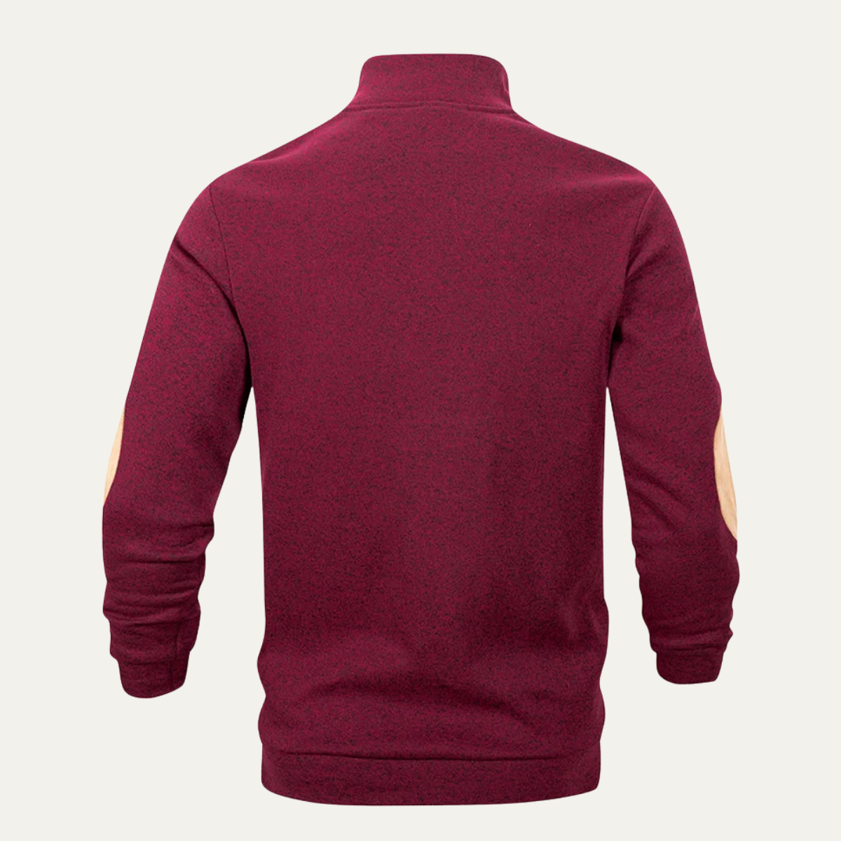 The Glenhurst Men's Stand Collar Fleece Sweater with Elbow Patches