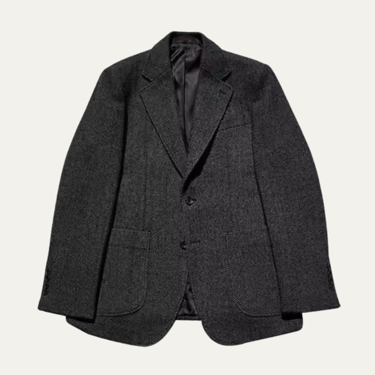 The Glenhaven Ridge Men’s Retro Herringbone Wool Tweed Blazer